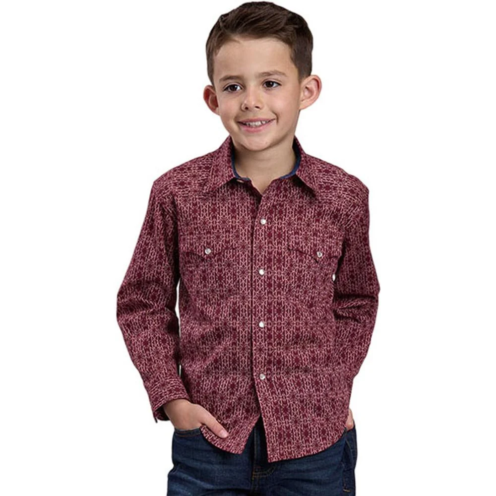Roper - Boys Long Sleeve Aztec Print Shirt