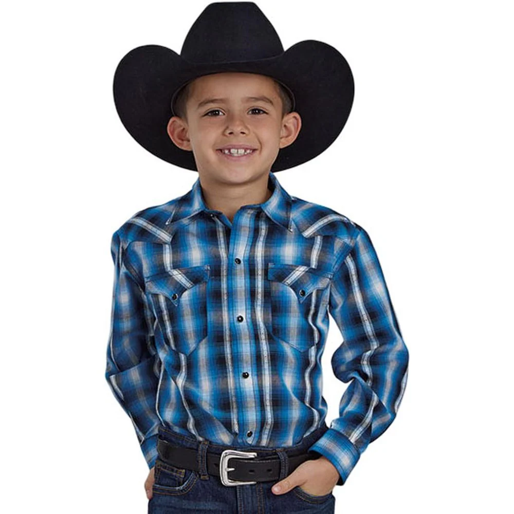 Roper - Boys Long Sleeve Plaid Shirt