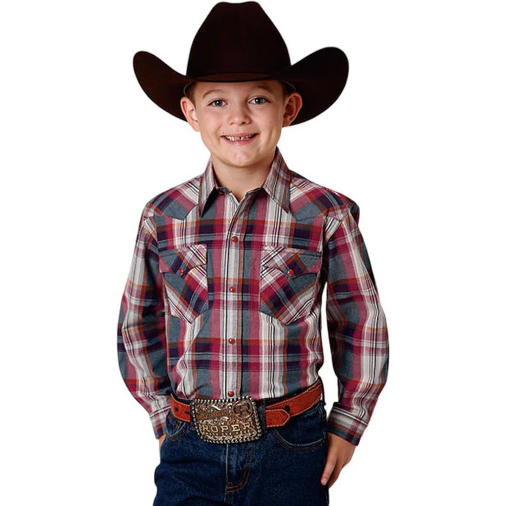 Roper - Boys Long Sleeve Plaid Shirt