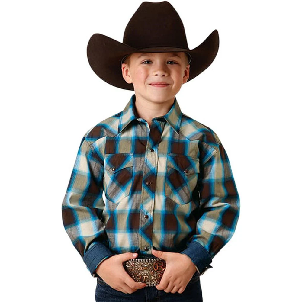Roper - Boys Long Sleeve Plaid Shirt - Image 2