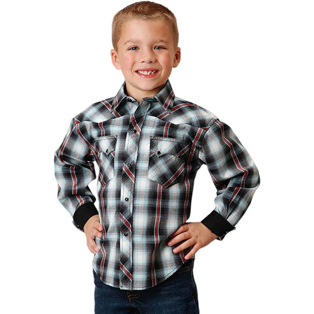 Roper - Boys Long Sleeve Plaid Shirt