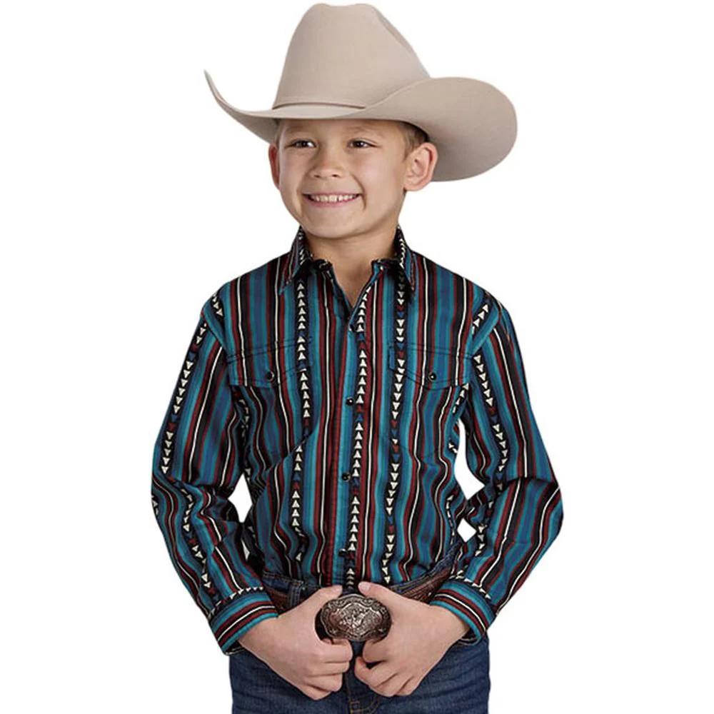 Roper - Boys Long Sleeve Striped Shirt