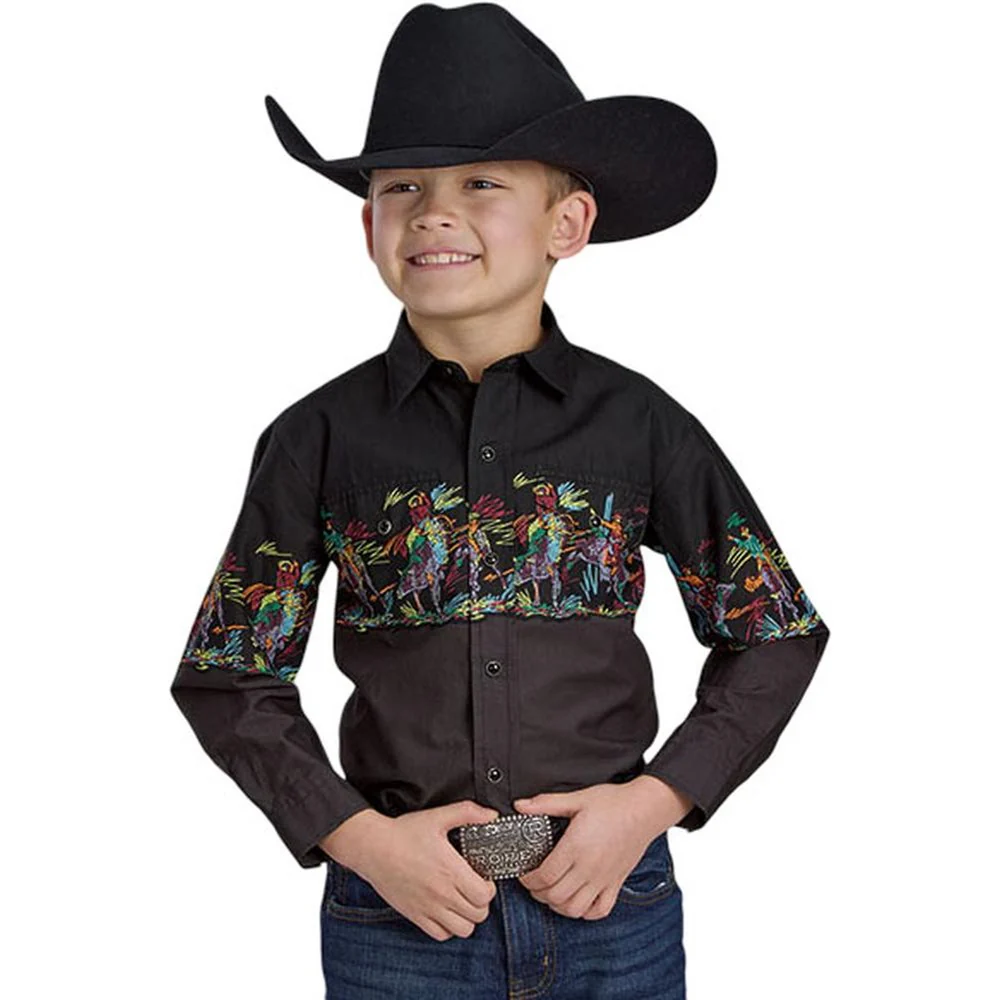 Roper - Boys Long Sleeve Vintage Style Shirt - Image 2