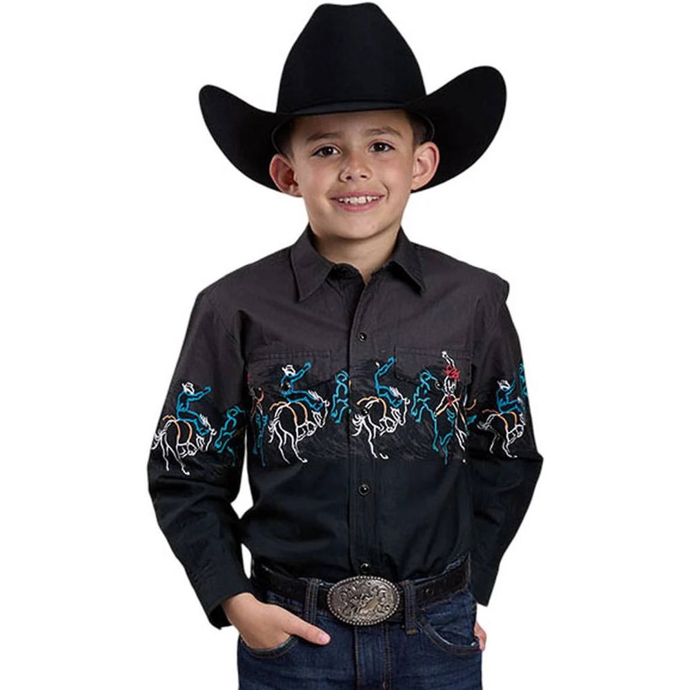 Roper - Boys Long Sleeve Vintage Style Shirt - Image 2