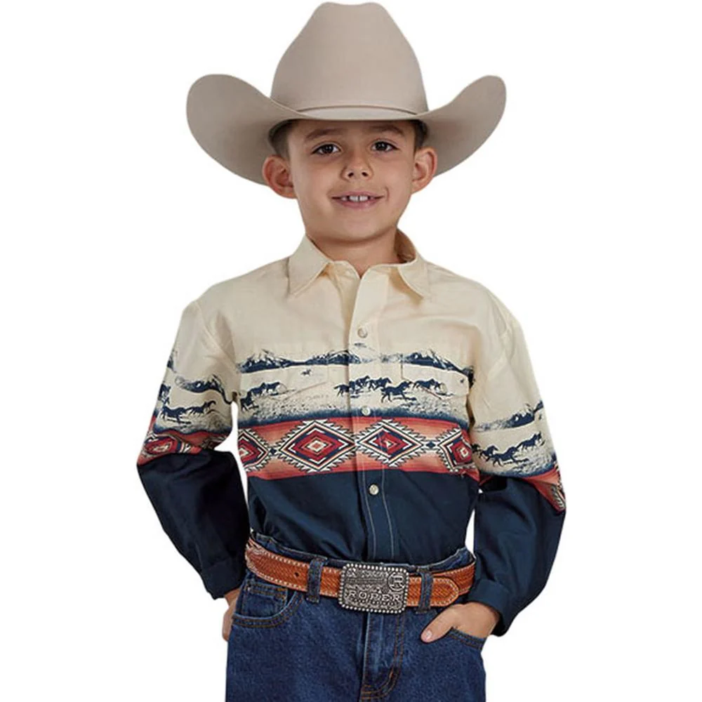 Roper - Boys Long Sleeve Vintage Style Shirt - Image 2