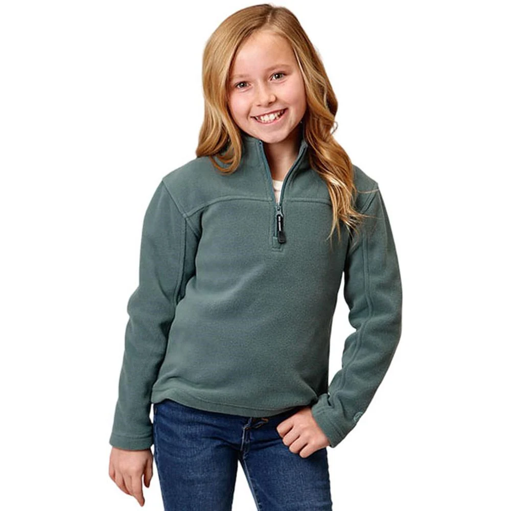 Roper - Girls Active Top Micro Fleece Pullover Quarter Zip - Image 2