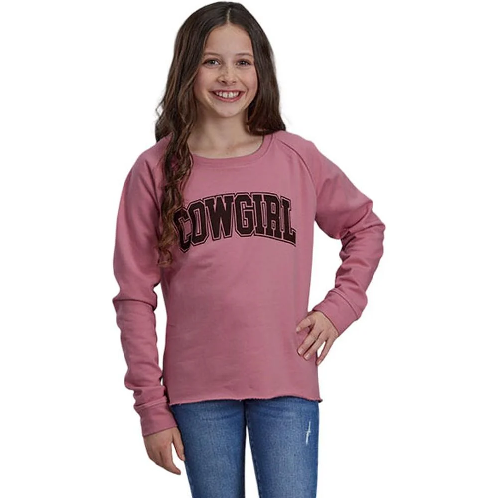 Roper - Girls Dusty Pink Fleece Long Sleeve Sweatshirt - Image 2