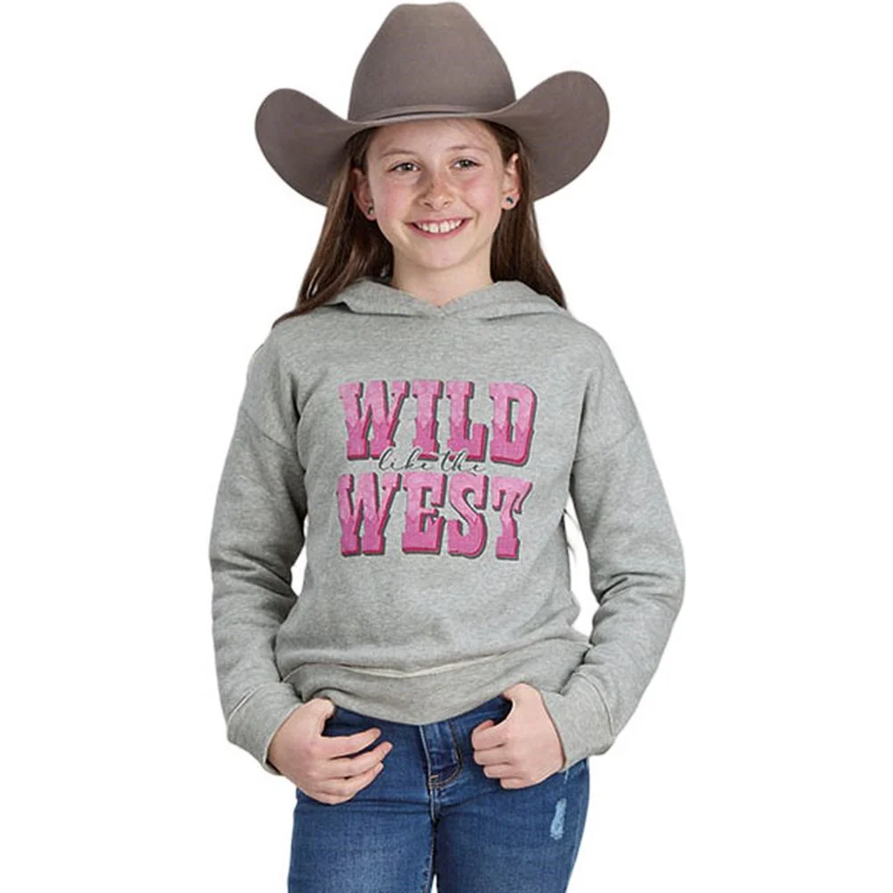 Roper - Girls Grey Fleece Long Sleeve Hoodie Outerwear - Image 2