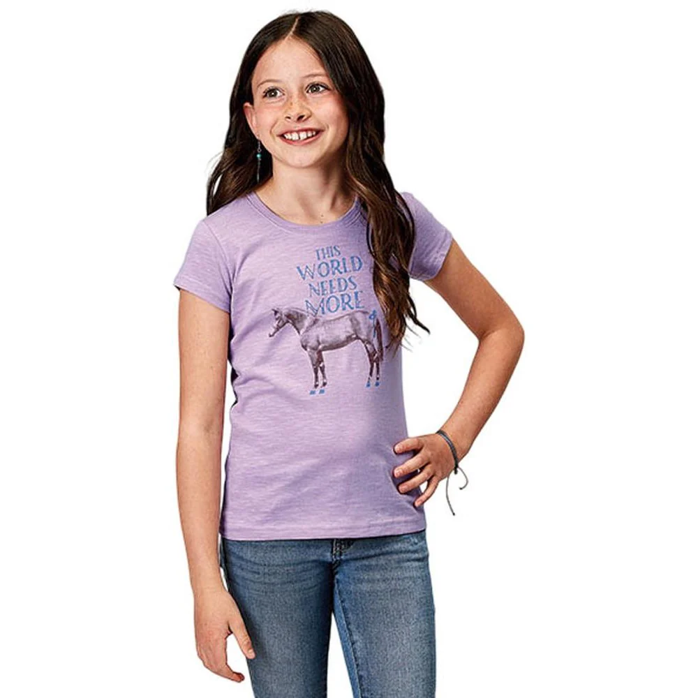 Roper - Girls Spring II Five Star Lilac Slub Jersey Knit Short Sleeve T-Shirt