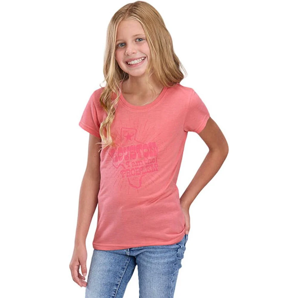 Roper - Girls Summer I Five Star Pink Jersey Knit Short Sleeve T-Shirt - Image 2