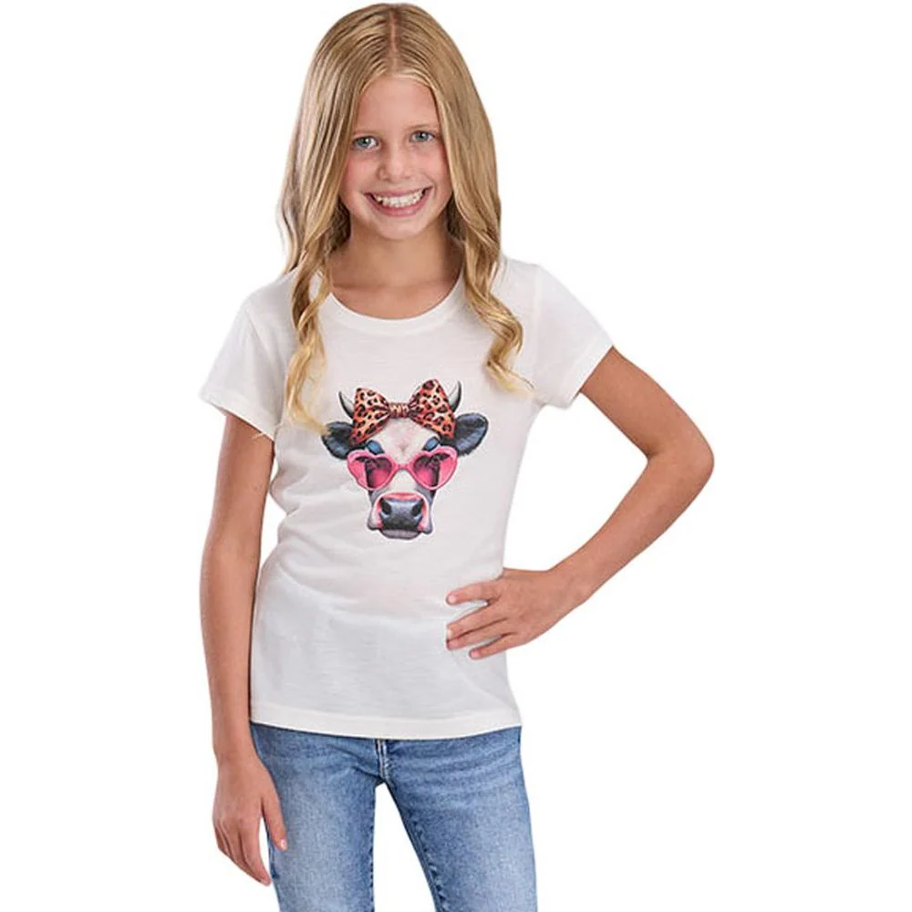 Roper - Girls Summer III Five Star Cream Jersey Knit Short Sleeve T-Shirt