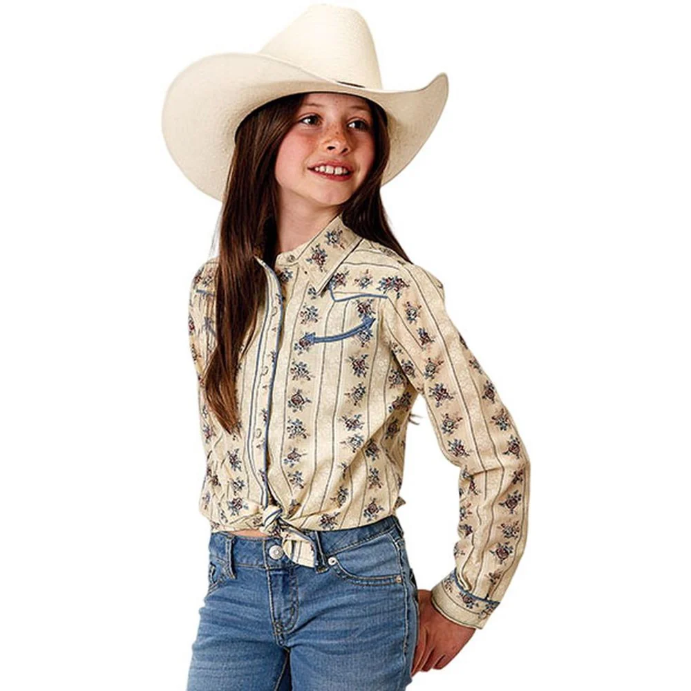 Roper - Girls Western Style Long Sleeve Shirt - Image 2