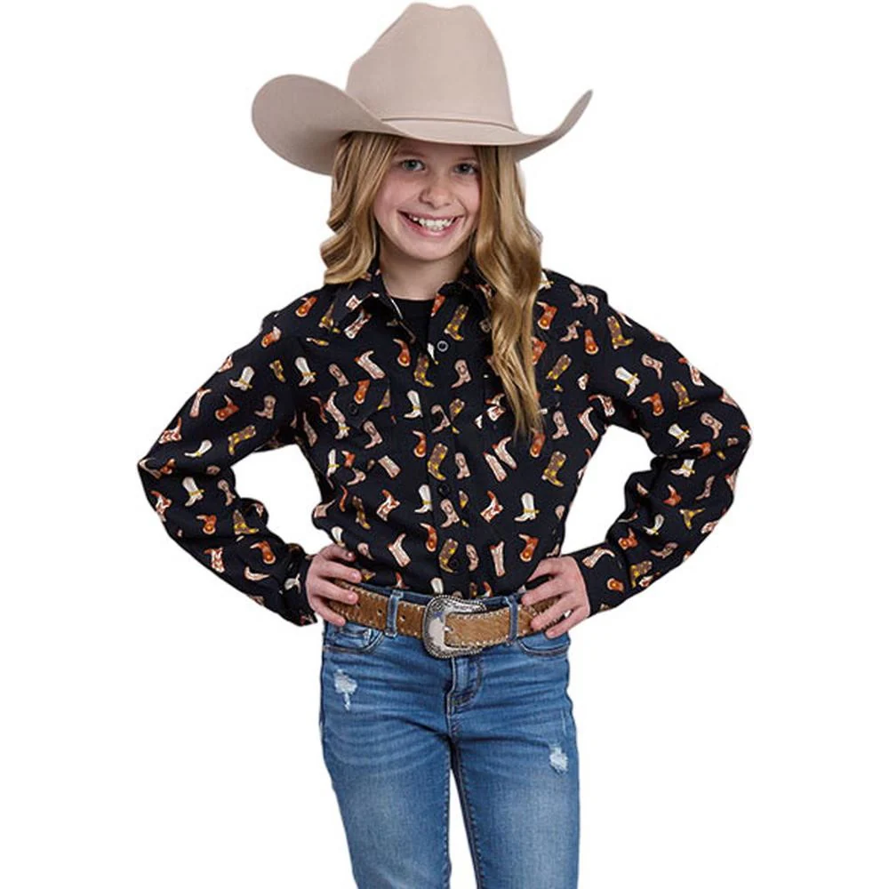 Roper - Girls Winter I Five Star Boot Printed Western Blouse - Image 2