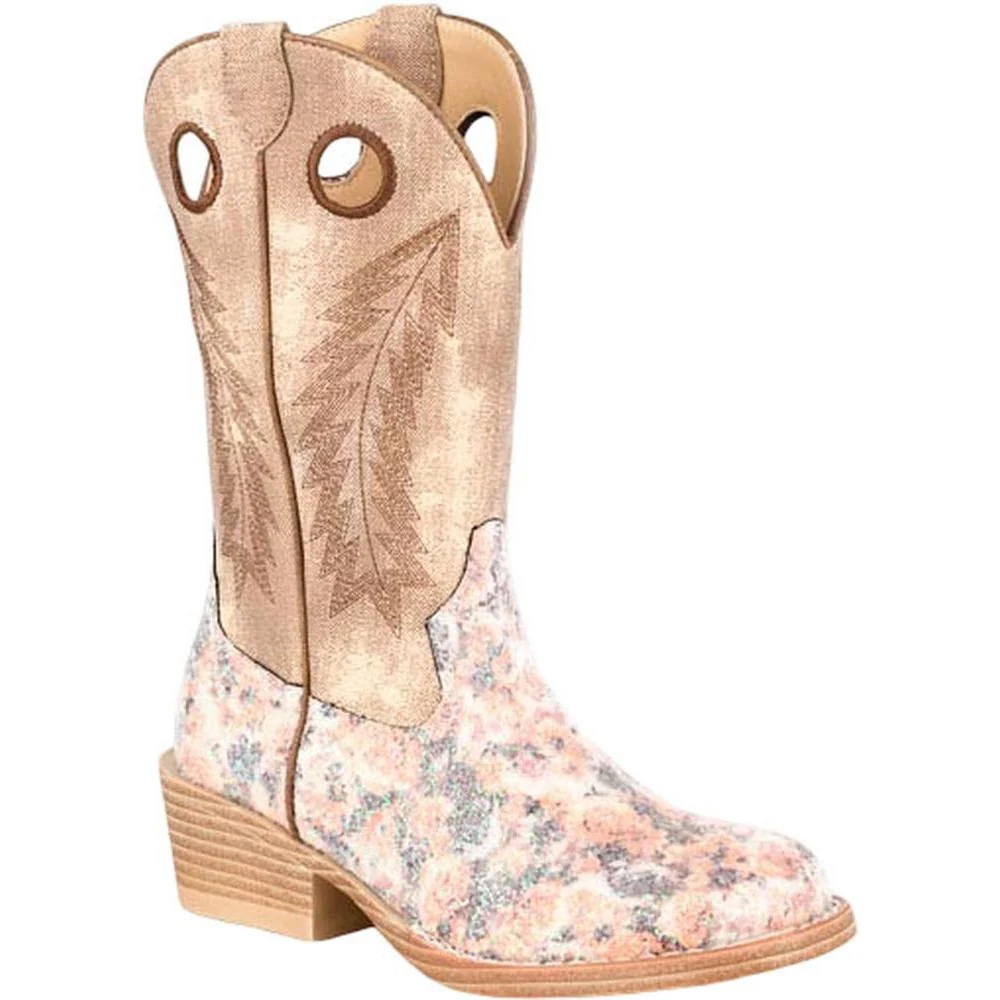 Roper - Little Kids Floral Glitter Cowboy Boot - Image 2