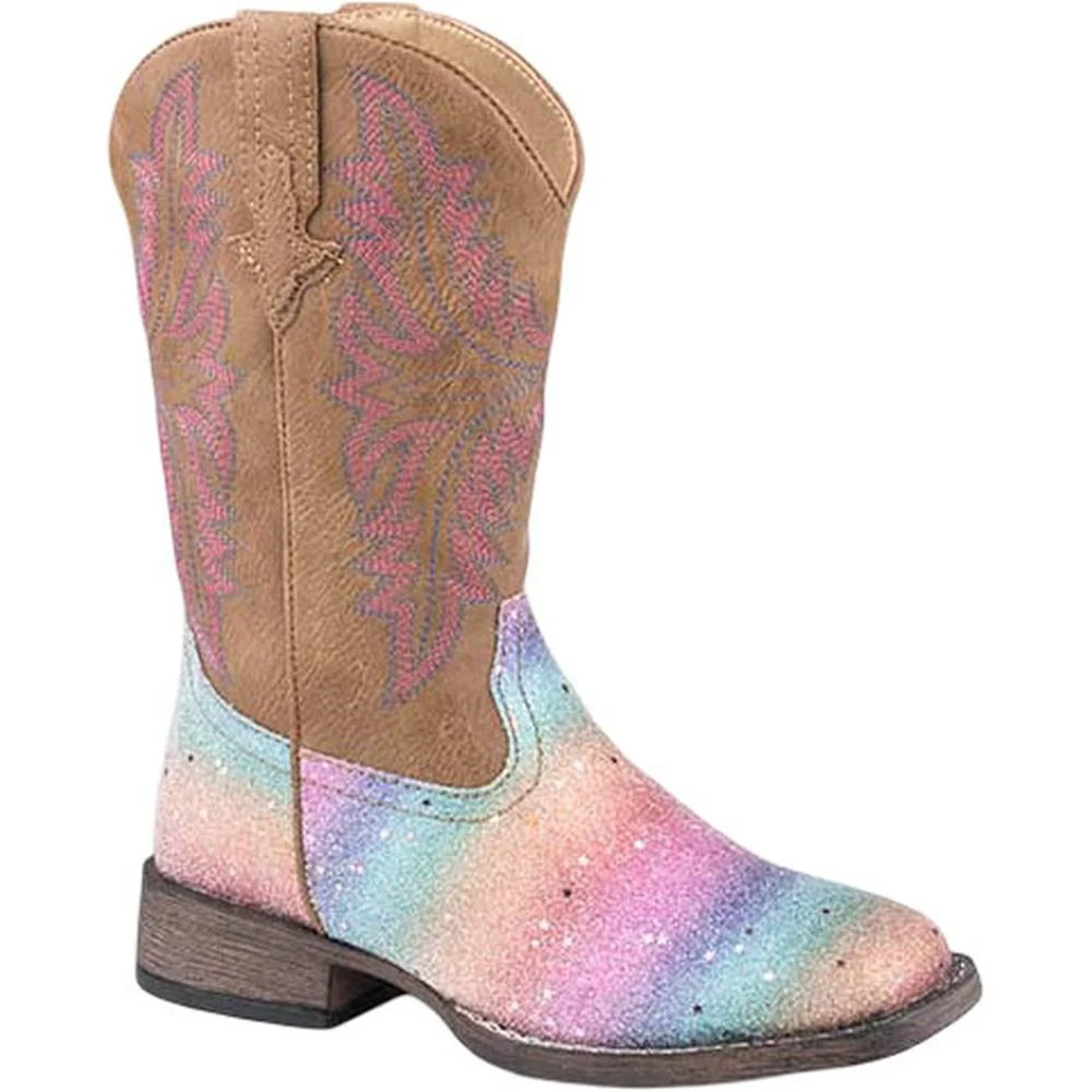 Roper - Little Kids Glitter Rainbow Western Boot - Image 2