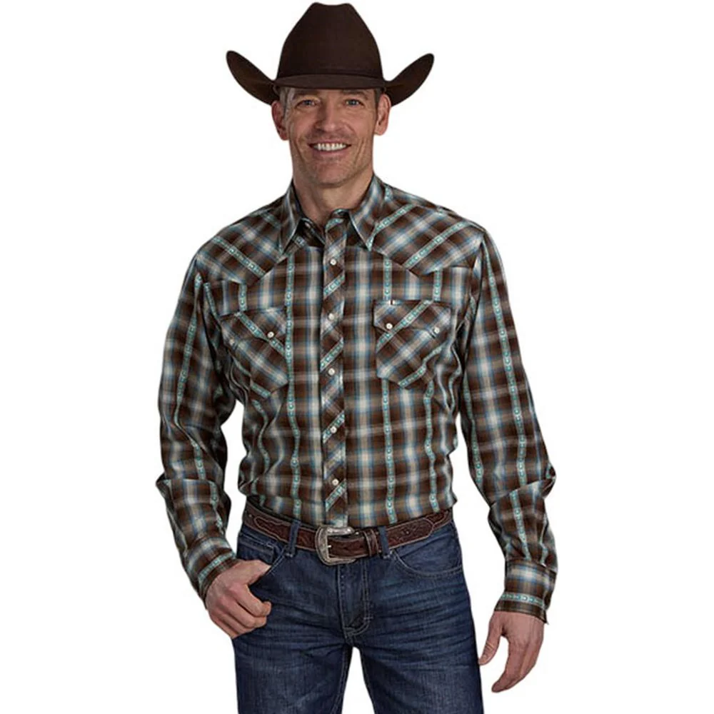Roper - Men Plaid Dobby Long Sleeve Shirt - Image 2