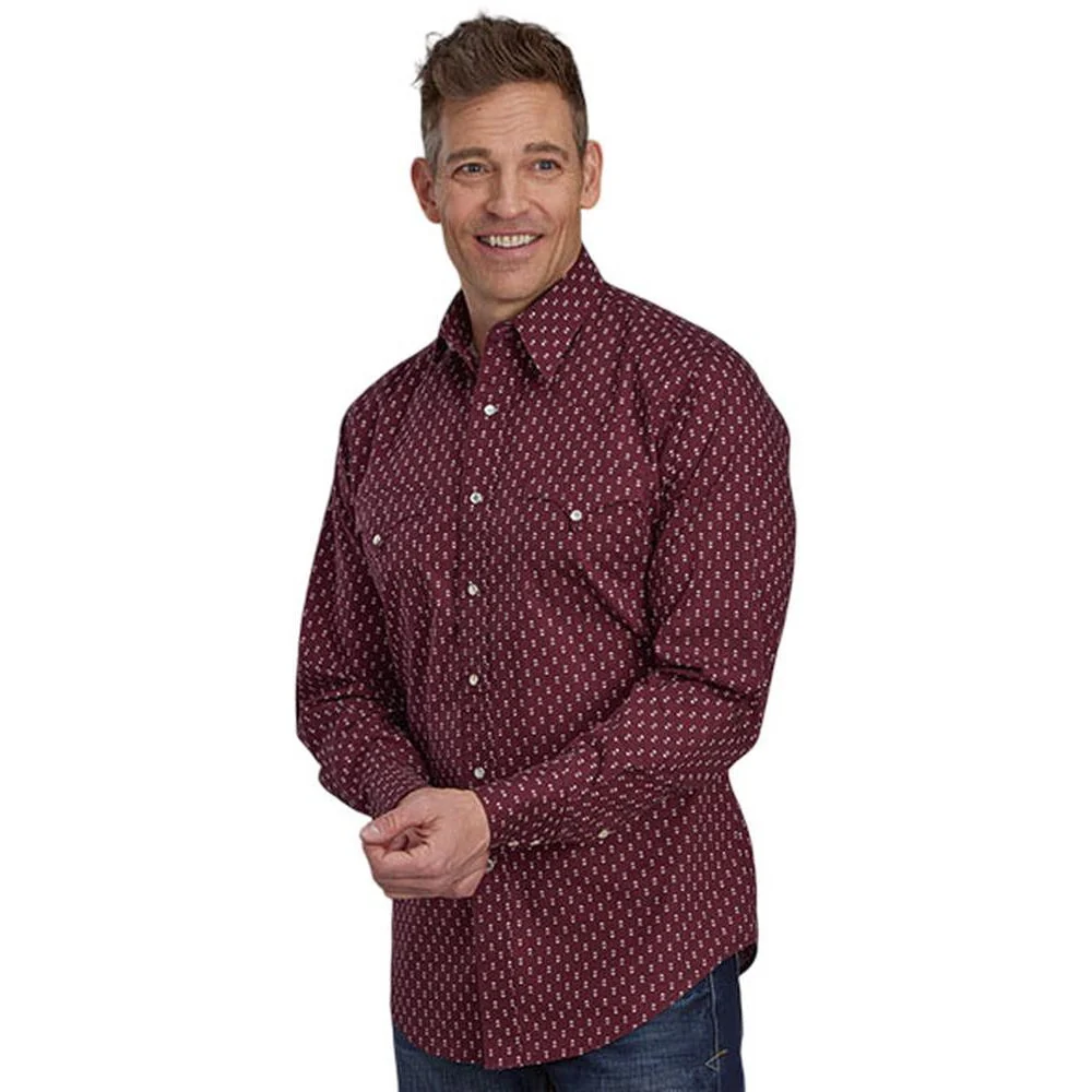 Roper - Men Printed Cotton Poplin Long Sleeve Shirt