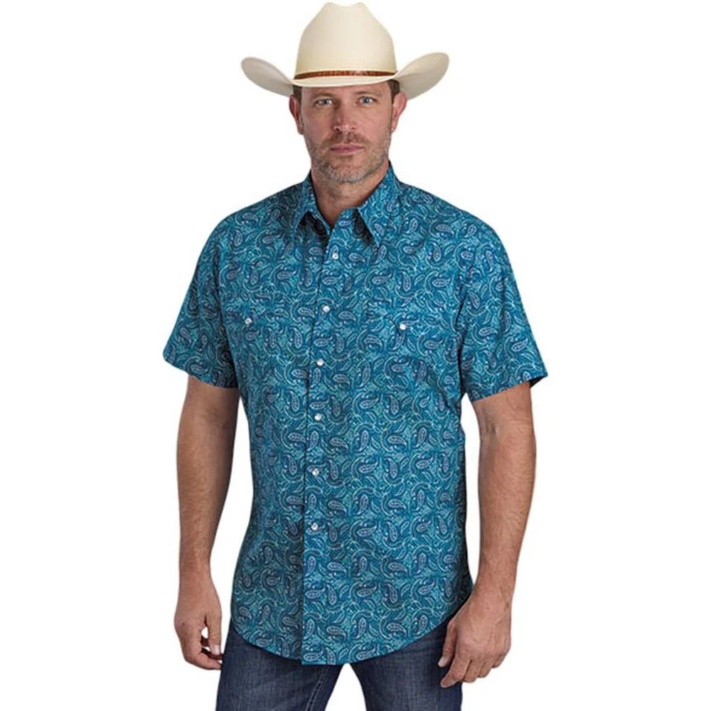 Roper - Men Printed Cotton Poplin Short Sleeve Shirt