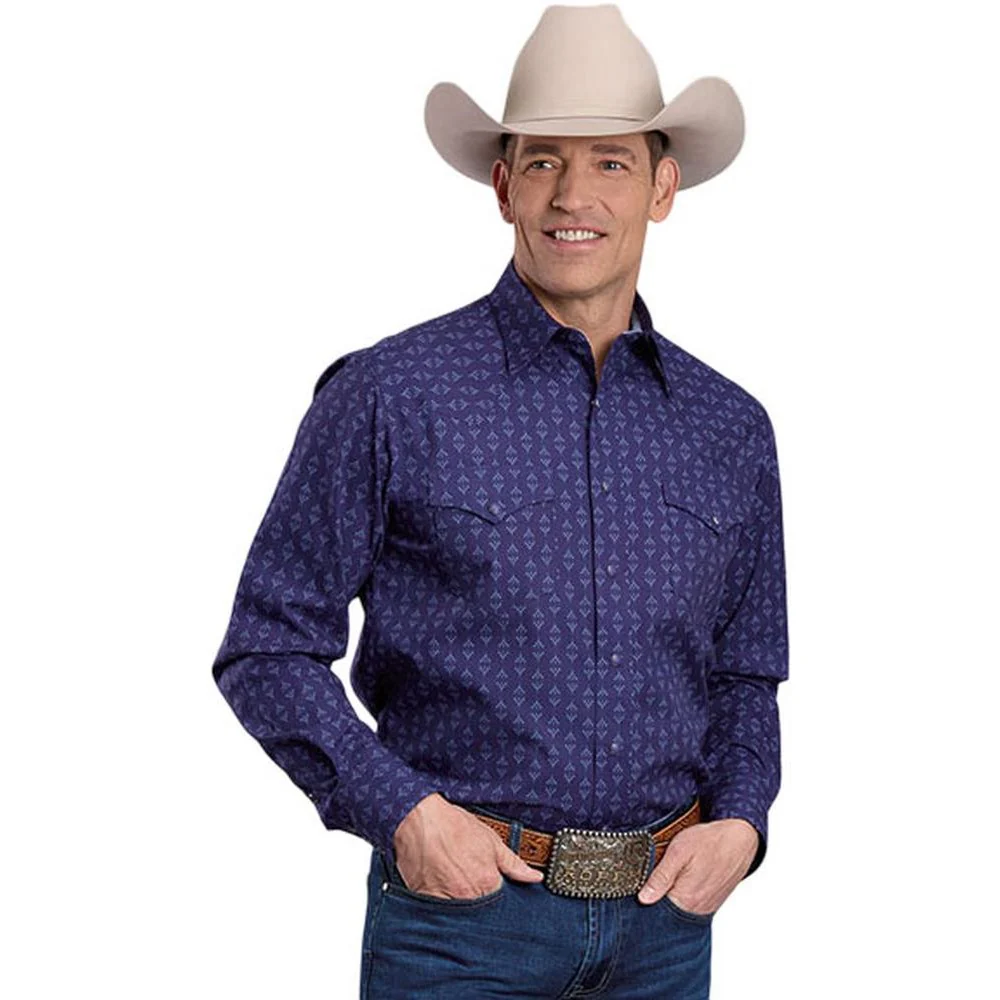 Roper - Men Western Printed Poplin Long Sleeve Shirt