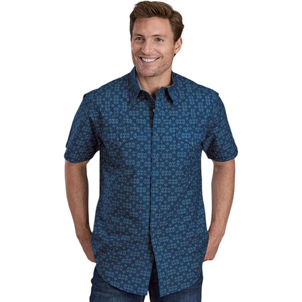 Roper - Men Western Printed Poplin Short Sleeve Shirt