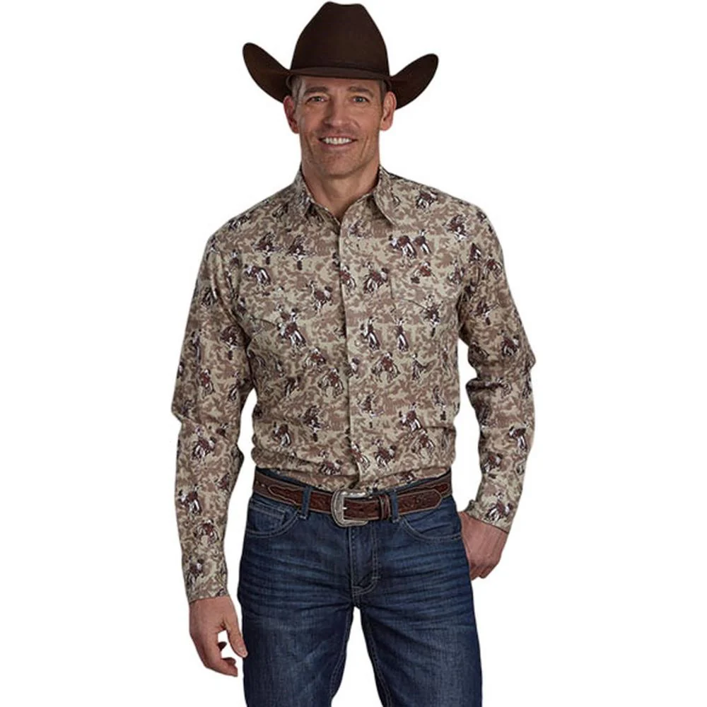 Roper - Mens Allover Print Long Sleeve Western Shirt - Image 2