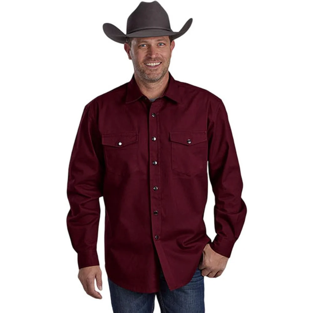 Roper - Mens Brushed Twill Long Sleeve Shirt - Image 2