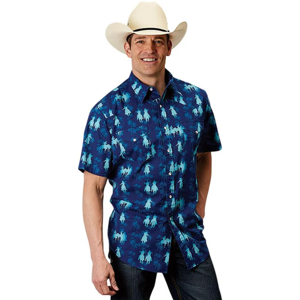 Roper - Mens Hawaiian Print Short Sleeve Western Shirt