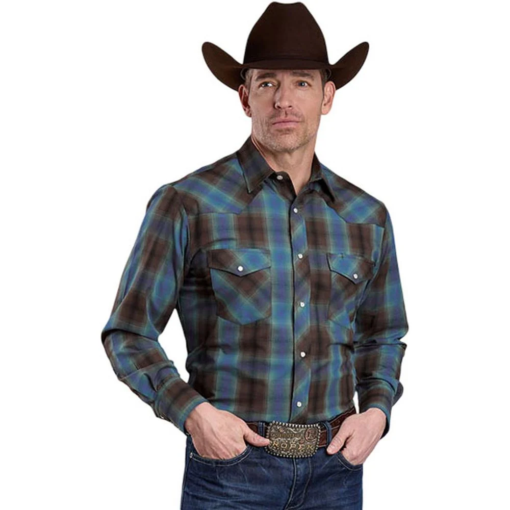 Roper - Mens Karman Classics Plaid Long Sleeve Western Shirt
