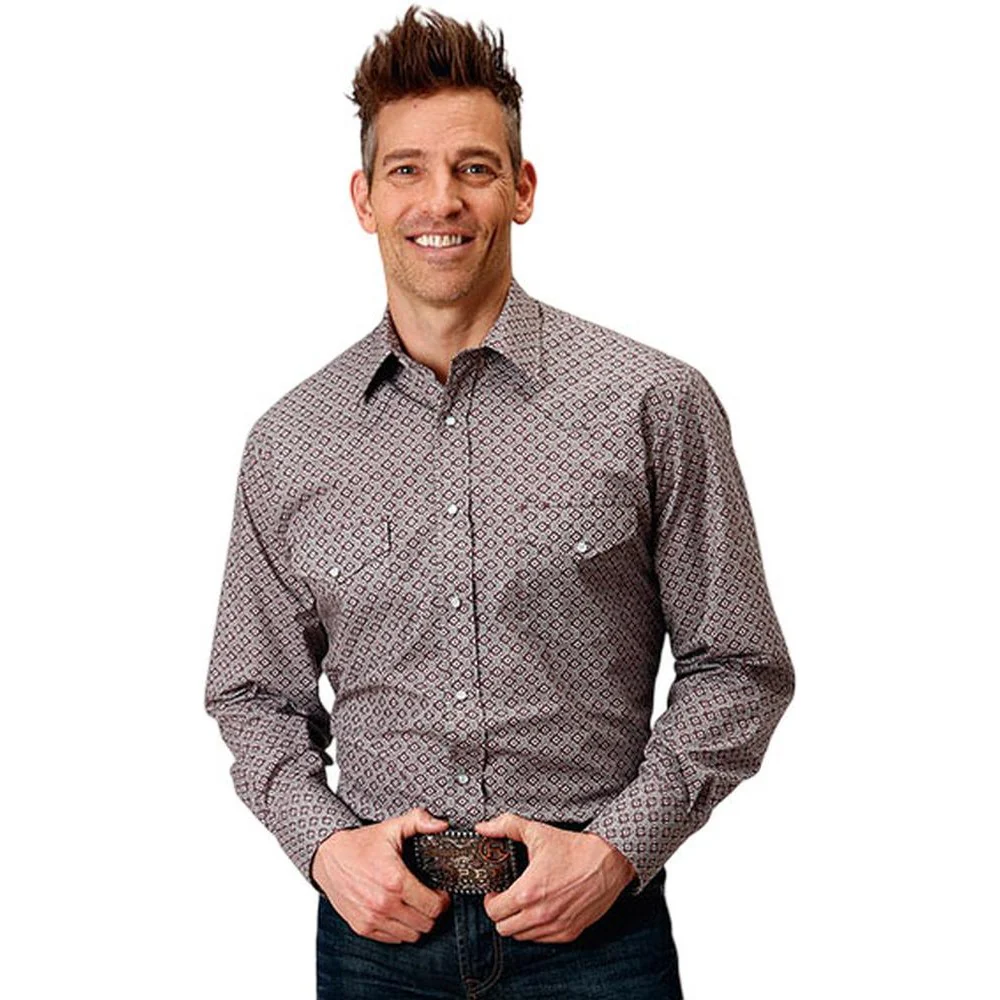 Roper - Mens Karman Classics Print Long Sleeve Western Shirt - Image 2