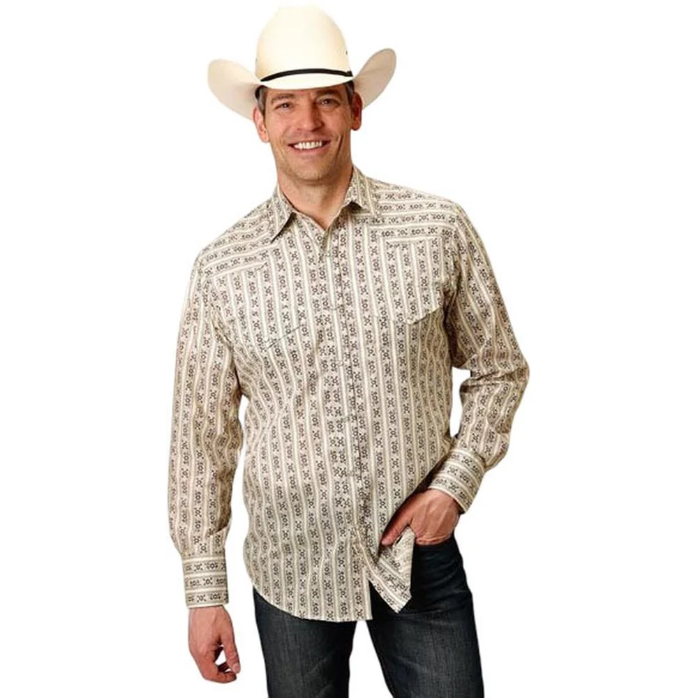 Roper - Mens Karman Classics Print Long Sleeve Western Shirt - Image 2