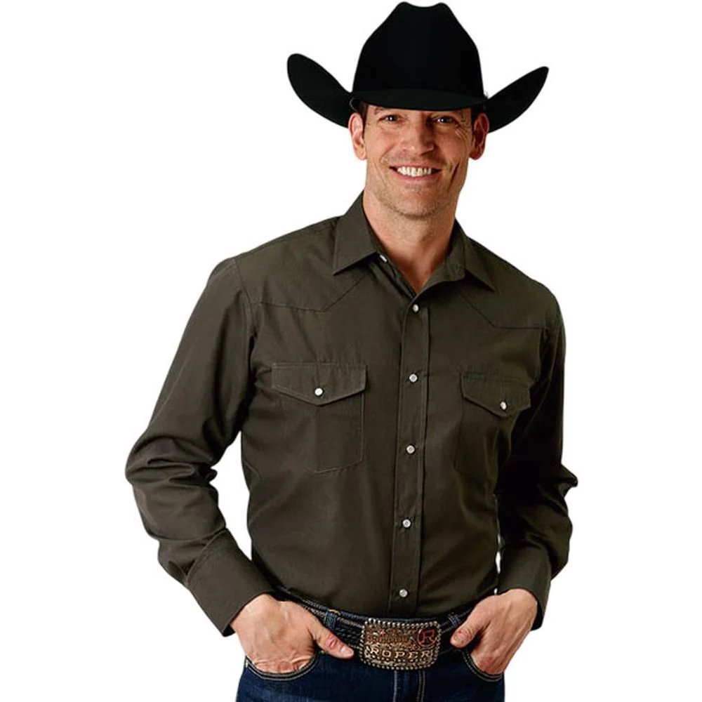 Roper - Mens Karman Classics Solid Long Sleeve Western Shirt