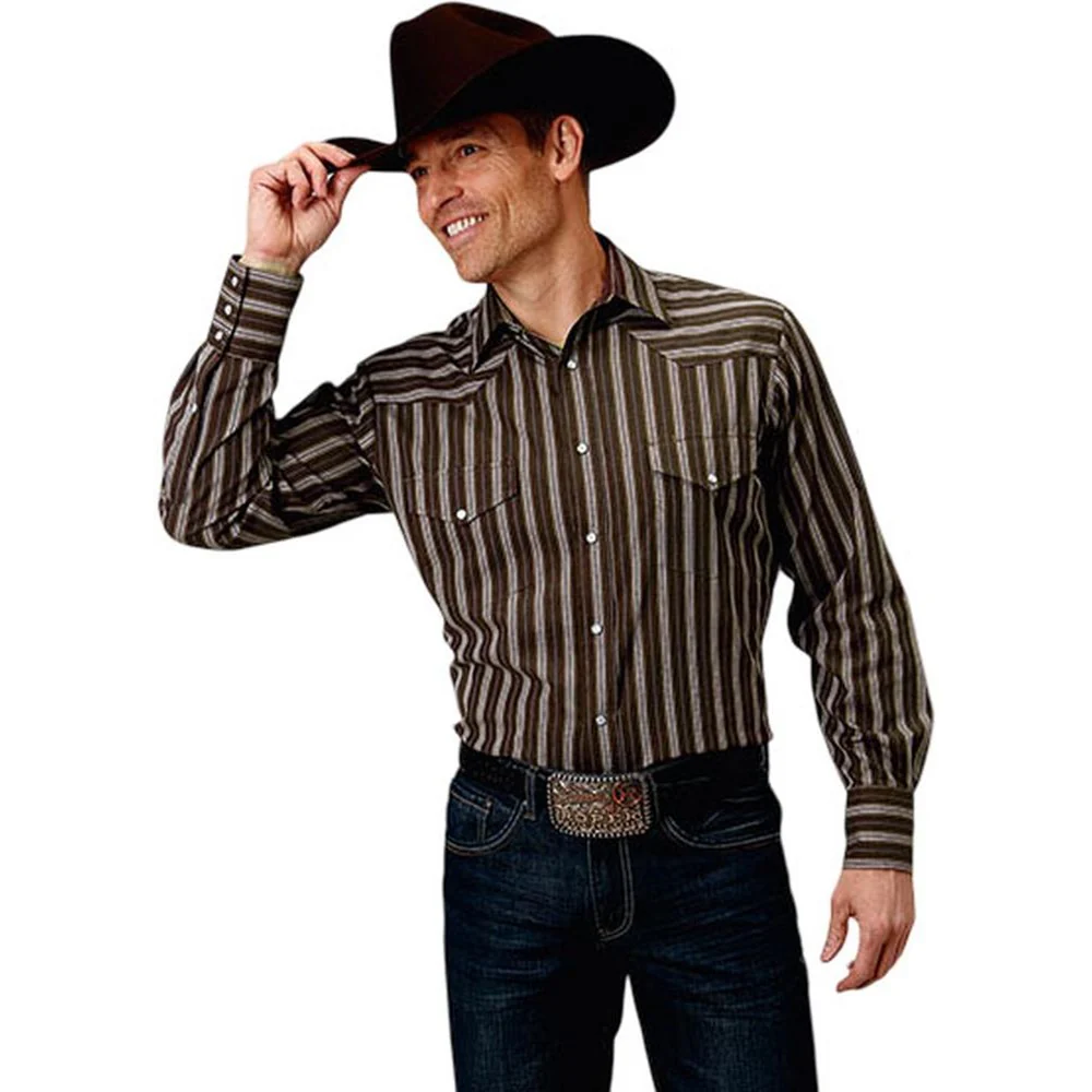 Roper - Mens Karman Classics Stripe Long Sleeve Western Shirt - Image 2