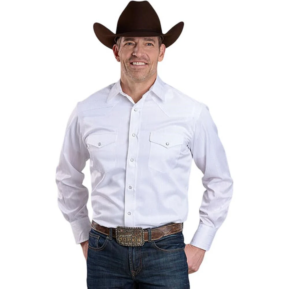 Roper - Mens Karman Classics Tone On Tone Long Sleeve Western Shirt - Image 2