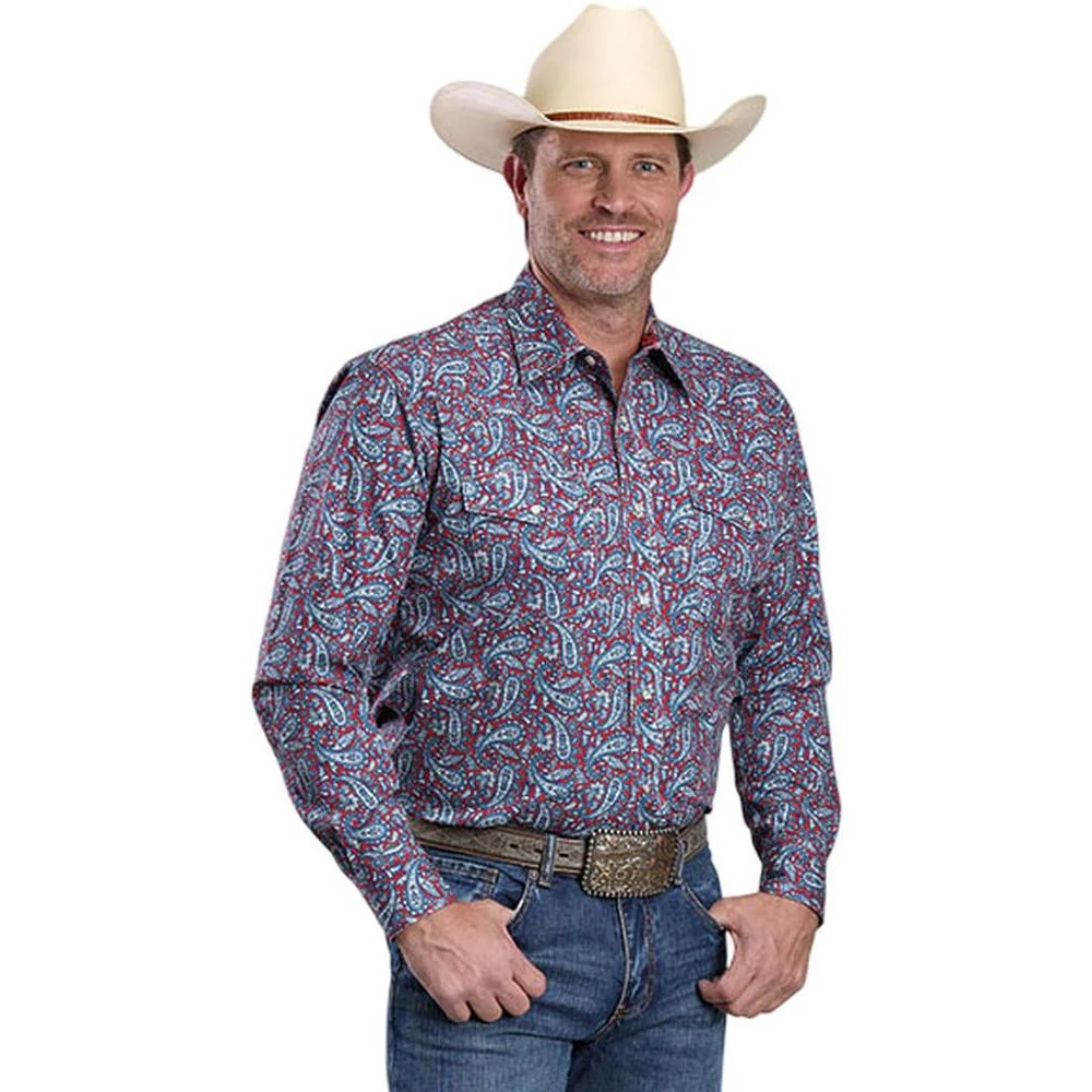 Roper - Mens Long Sleeve Shirt Amarillo American West Western