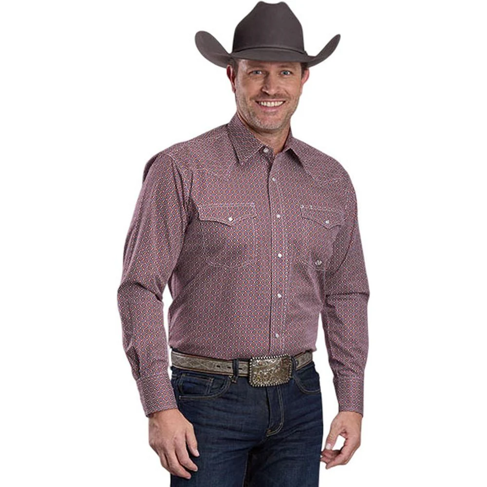 Roper - Mens Long Sleeve Shirt Amarillo American West Western