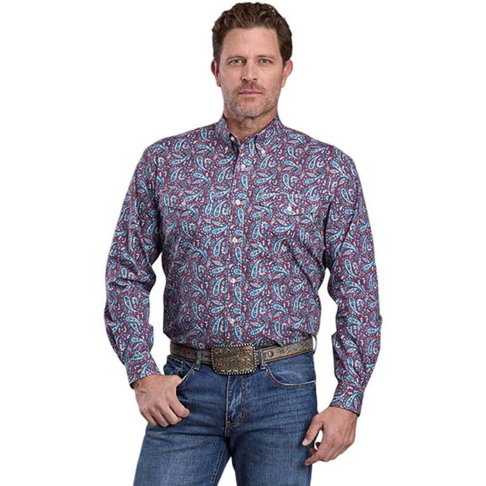 Roper - Mens Long Sleeve Shirt Amarillo American West Western - Image 2