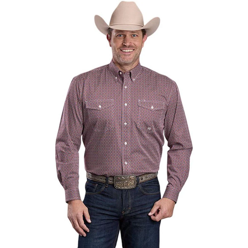 Roper - Mens Long Sleeve Shirt Amarillo American West Western