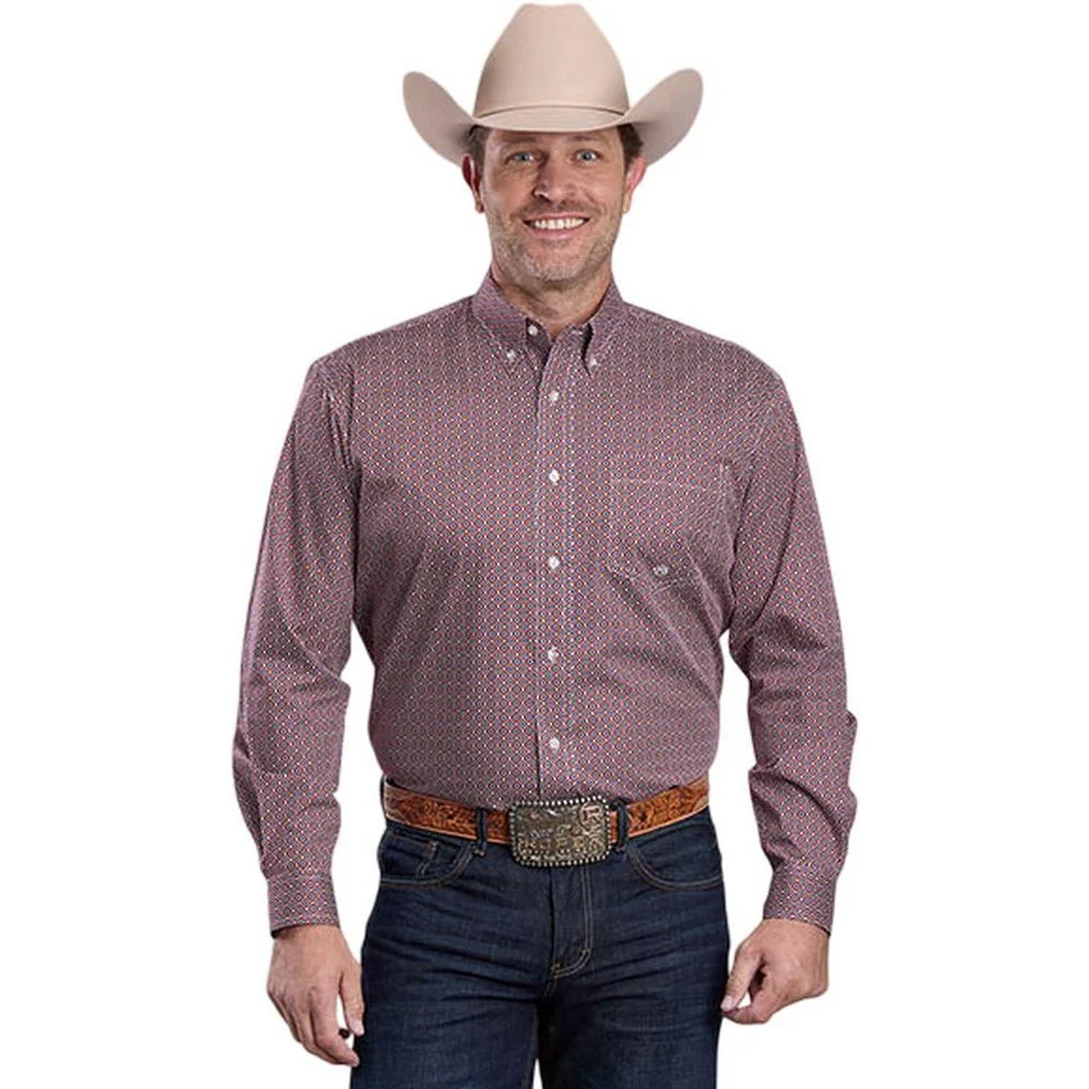 Roper - Mens Long Sleeve Shirt Amarillo American West Western