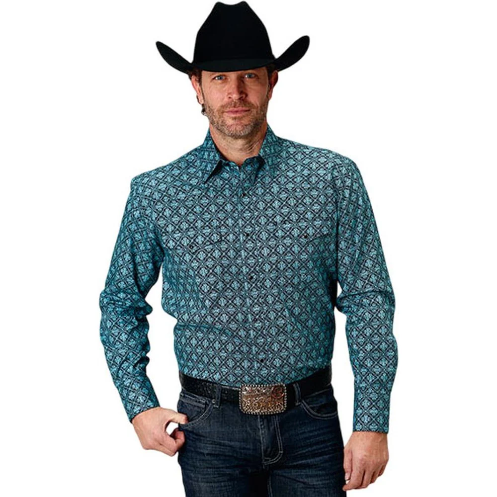 Roper - Mens Long Sleeve Shirt Amarillo Black Canyon Western - Image 2