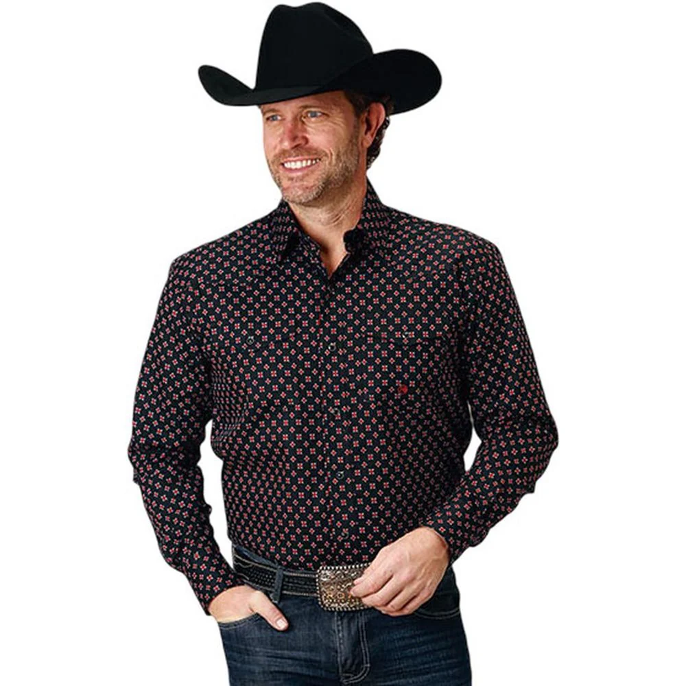 Roper - Mens Long Sleeve Shirt Amarillo Black Canyon Western