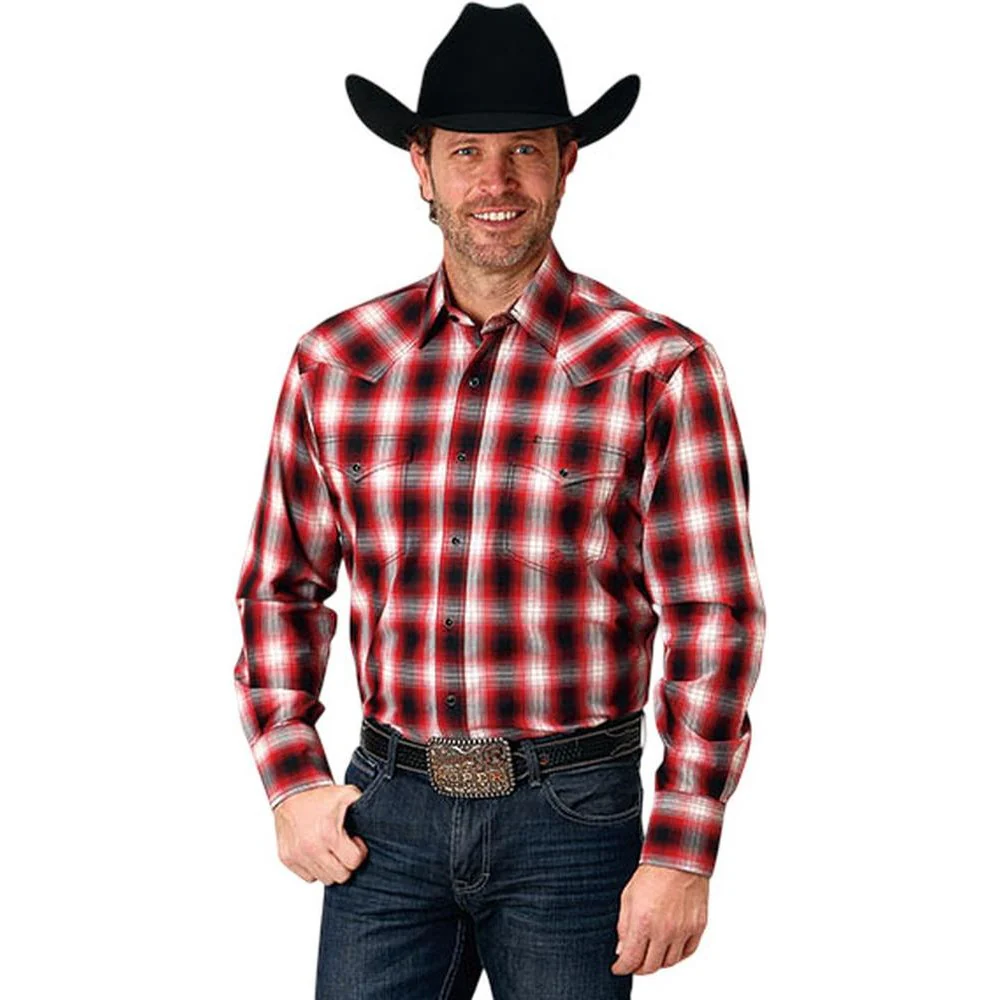 Roper - Mens Long Sleeve Shirt Amarillo Black Canyon Western
