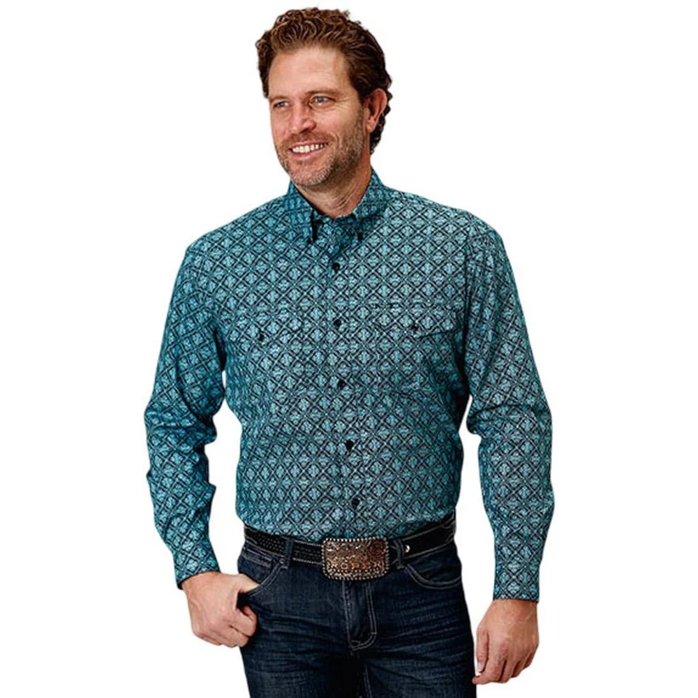 Roper - Mens Long Sleeve Shirt Amarillo Black Canyon Western