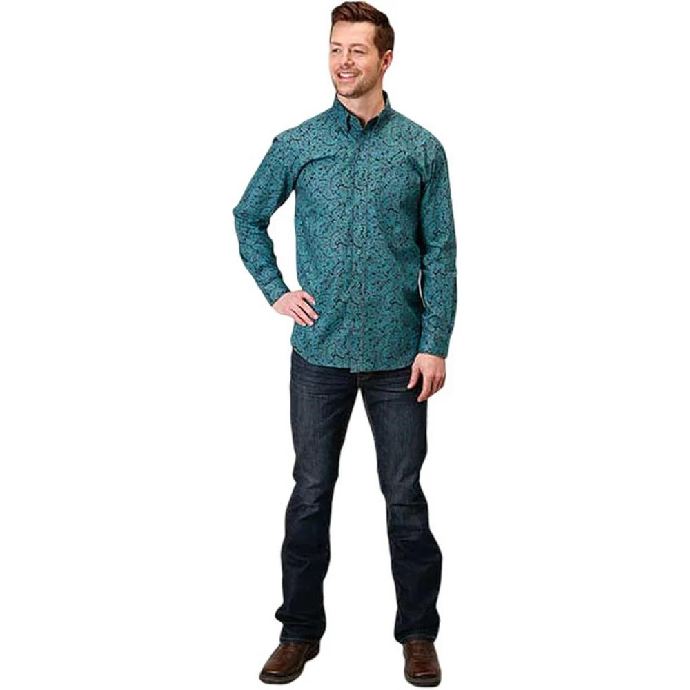 Roper - Mens Long Sleeve Shirt Amarillo Chocolate Agave Western - Image 2