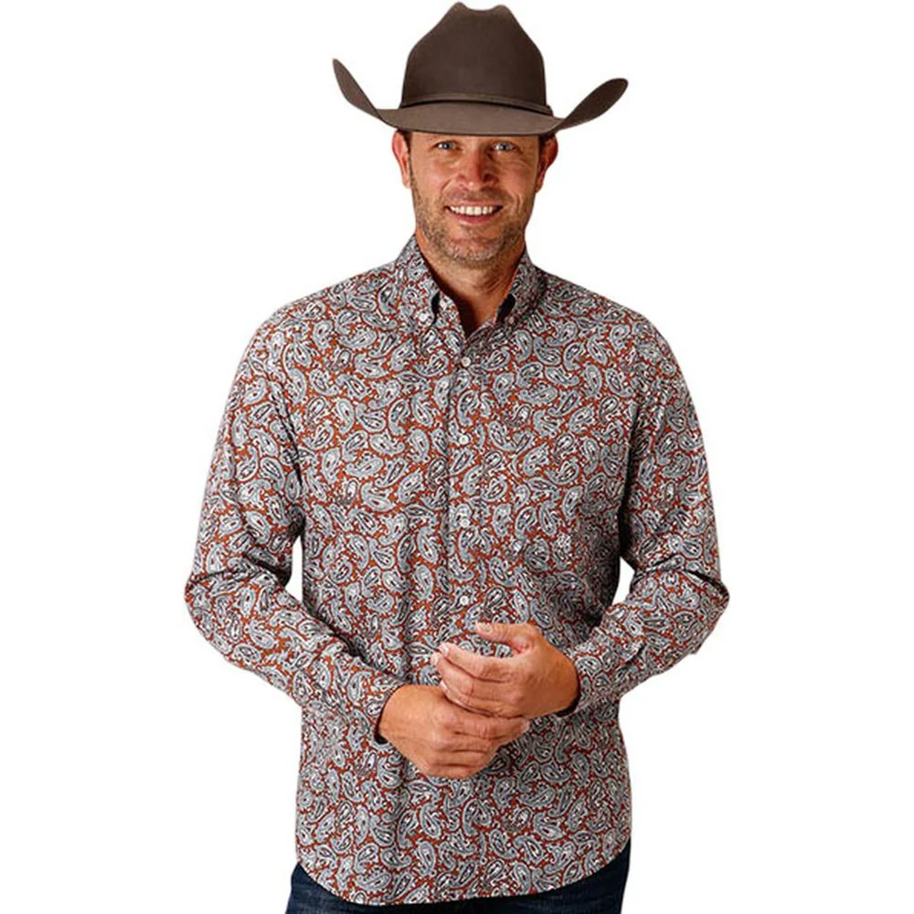Roper - Mens Long Sleeve Shirt Amarillo Copper Spring Western
