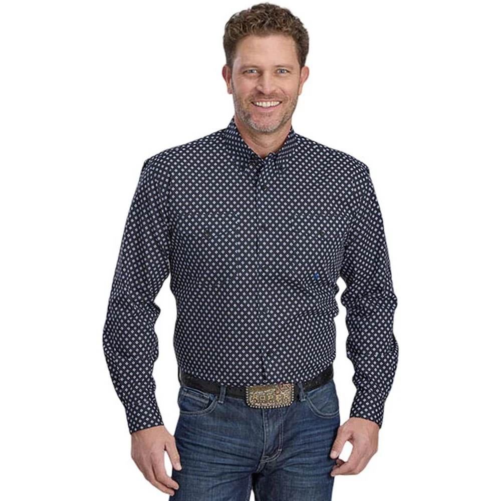 Roper - Mens Long Sleeve Shirt Amarillo Deep Cobalt Western - Image 2