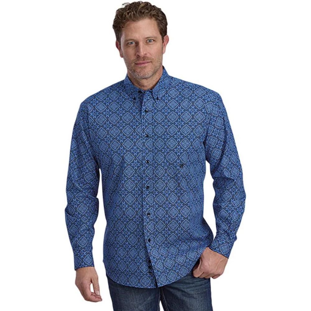 Roper - Mens Long Sleeve Shirt Amarillo Deep Cobalt Western
