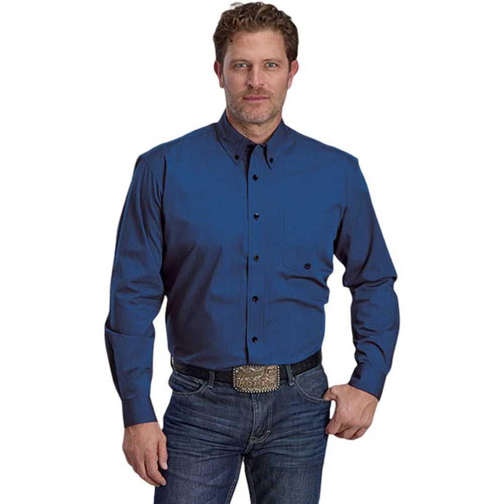 Roper - Mens Long Sleeve Shirt Amarillo Deep Cobalt Western