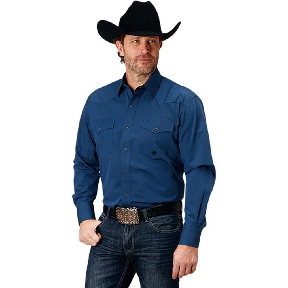 Roper - Mens Long Sleeve Shirt Amarillo Denim Western