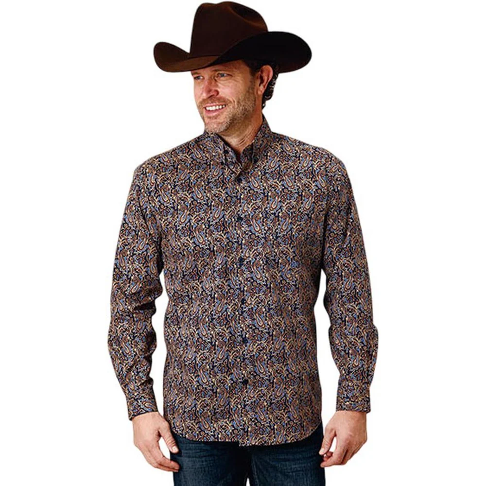 Roper - Mens Long Sleeve Shirt Amarillo Denim Western - Image 2