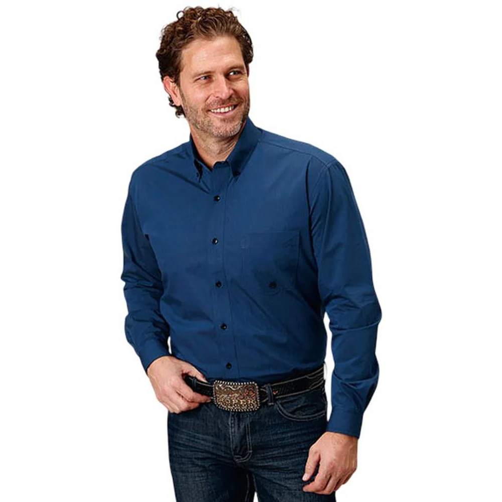 Roper - Mens Long Sleeve Shirt Amarillo Denim Western - Image 2